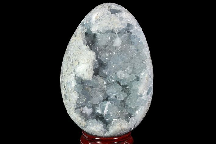 Crystal Filled Celestine (Celestite) Egg Geode - Madagascar #98791